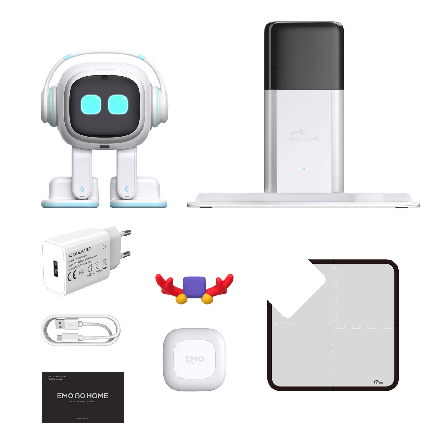 EMO Go Home Robot, AI Desktop Pet with Charging Dock, Living.AI