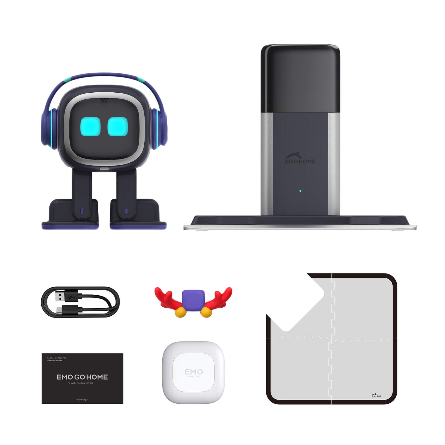 EMO Go Home Robot, AI Desktop Pet with Charging Dock, Living.AI